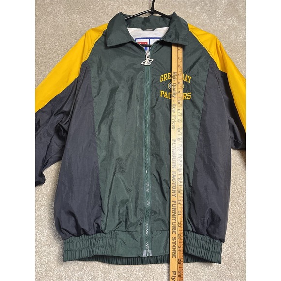 Vintage Green Bay Packers Jacket Logo Athletic Youth Large (14-16) Windbreaker - Picture 7 of 9